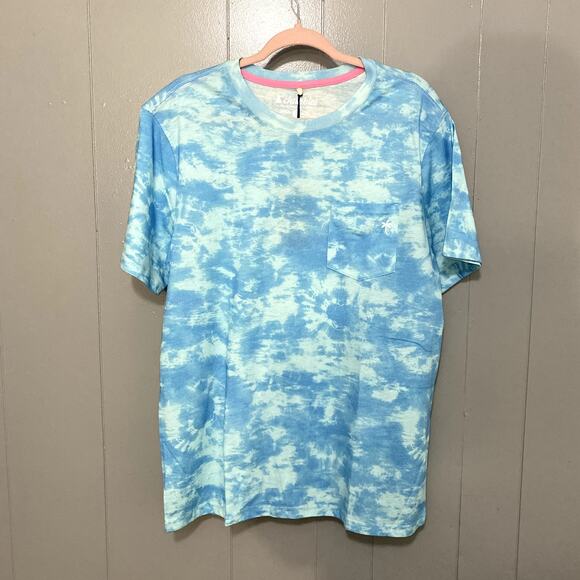NEW Chubbies Blue Tie-Dye The Ocean Spray Crewneck Casual T-shirt L - Picture 2 of 7